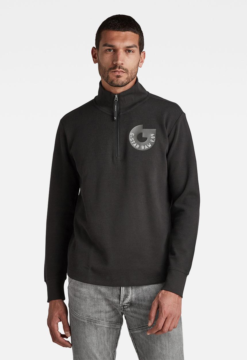 G-STAR - Jirgi half zip long sleeve - dark black