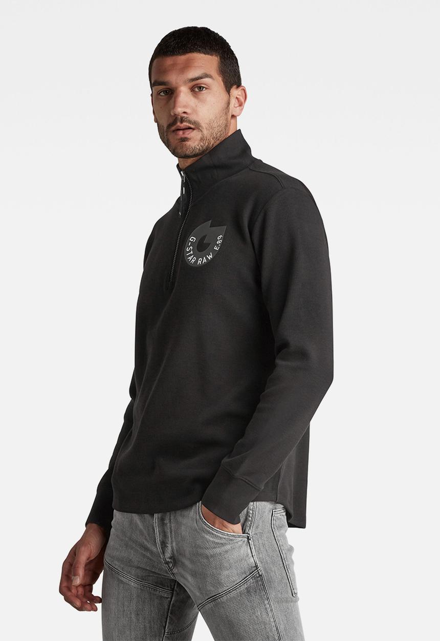 G-STAR - Jirgi half zip long sleeve - dark black