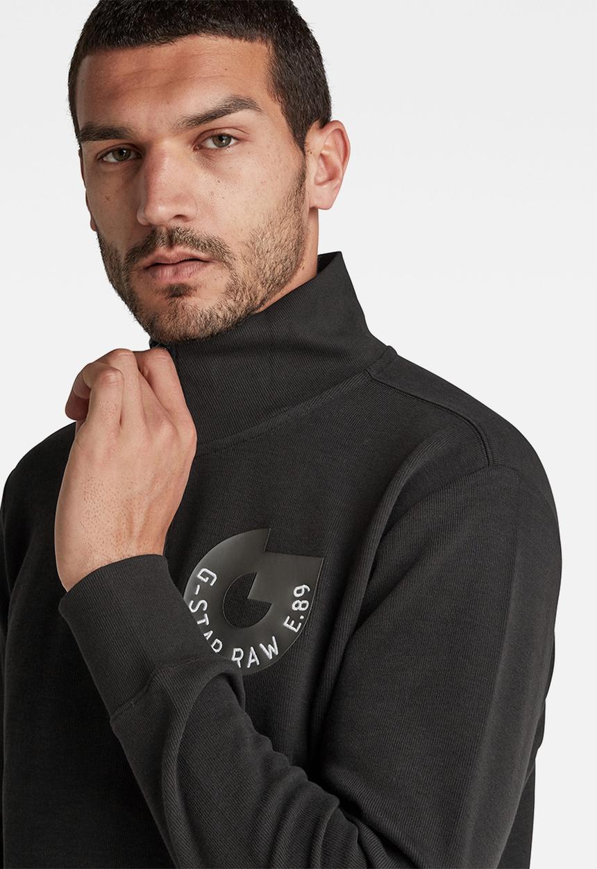 G-STAR - Jirgi half zip long sleeve - dark black
