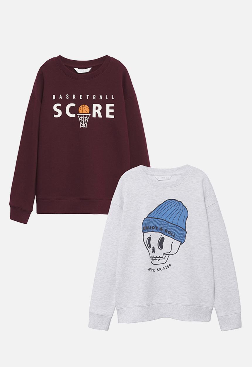 MANGO - Sweatshirt albe 2-pack - grey & burgundy 