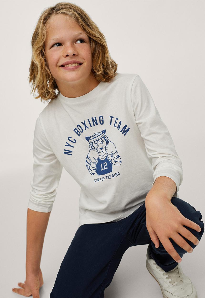 MANGO - T-shirt team - white 