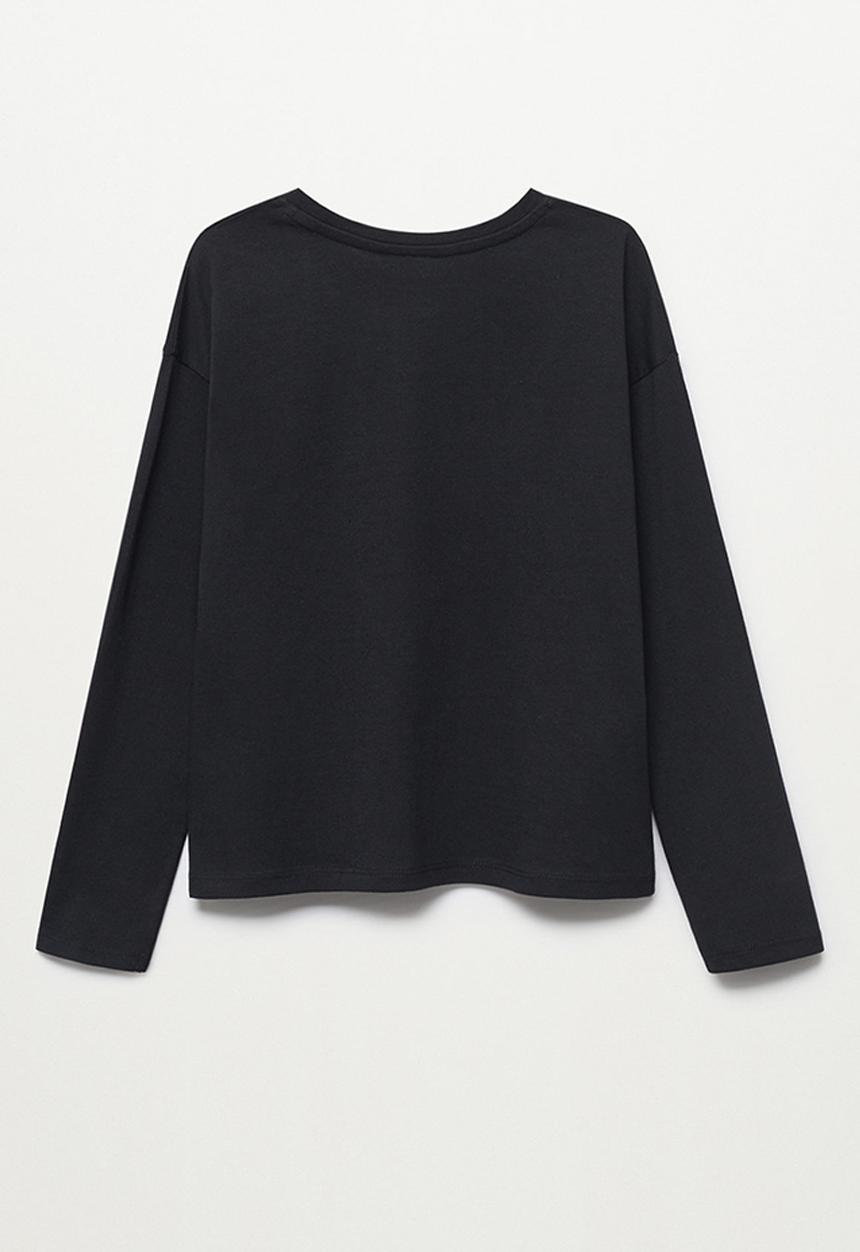 MANGO - T-shirt trust - black