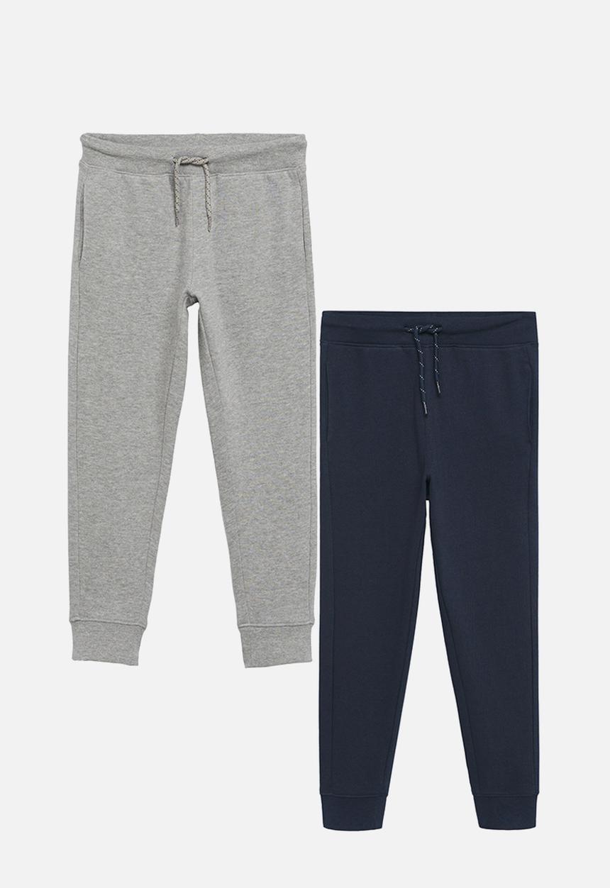 MANGO - Trousers fran 2-pack - grey & navy