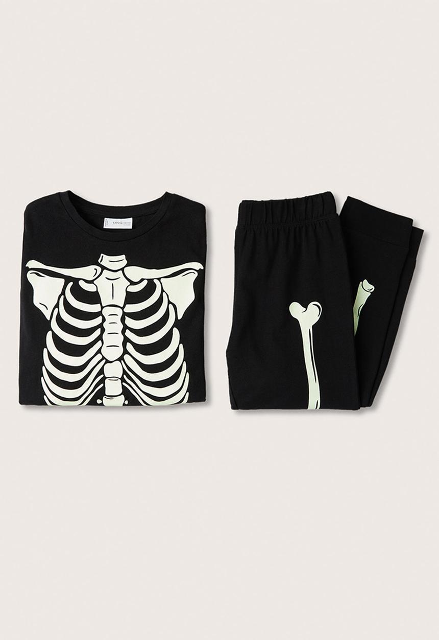 MANGO - Pijama set bones - black 