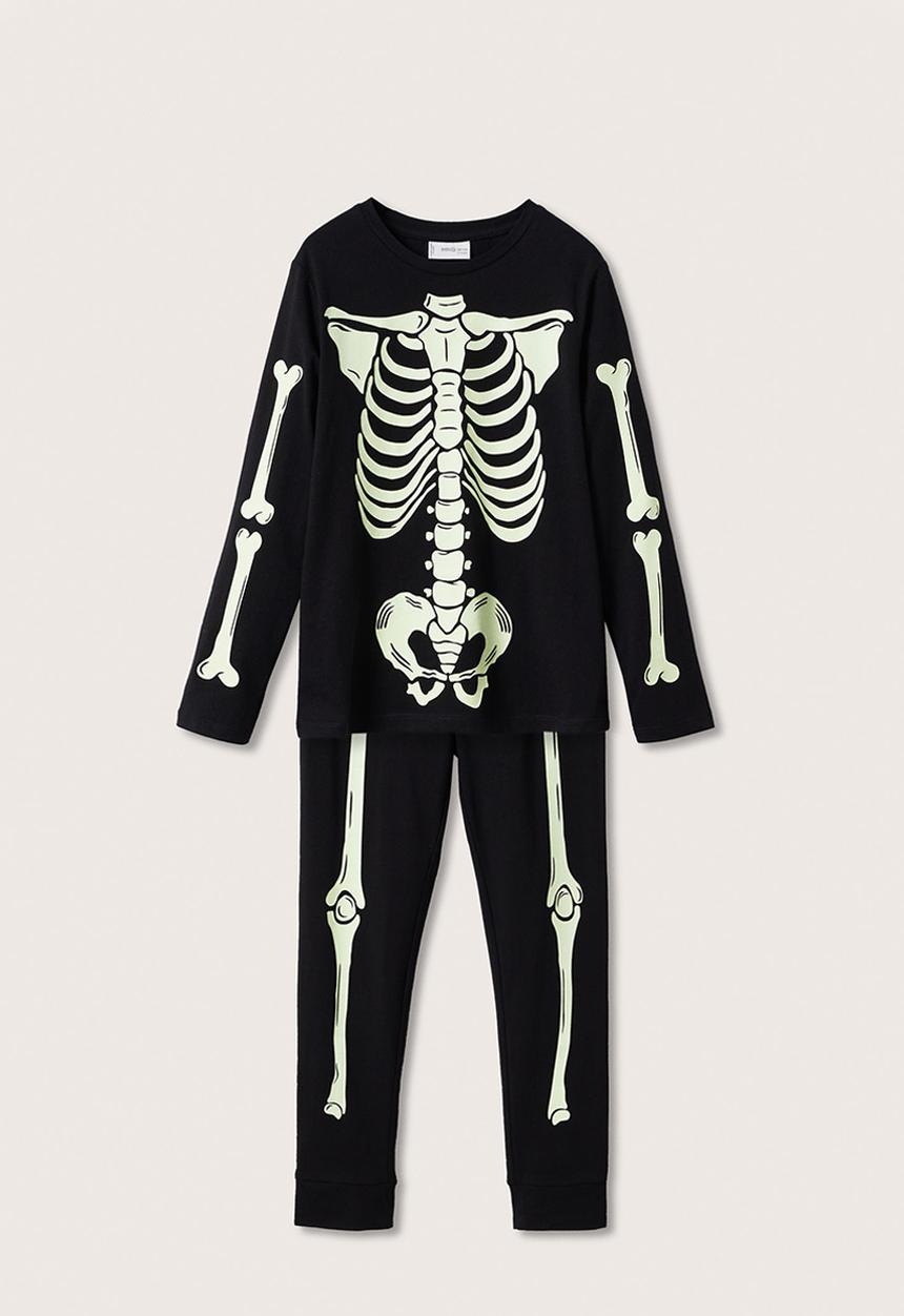 MANGO - Pijama set bones - black 