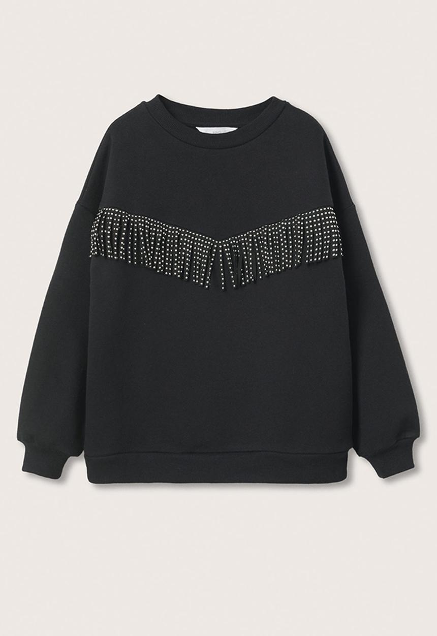 MANGO - Sweatshirt fringe - black