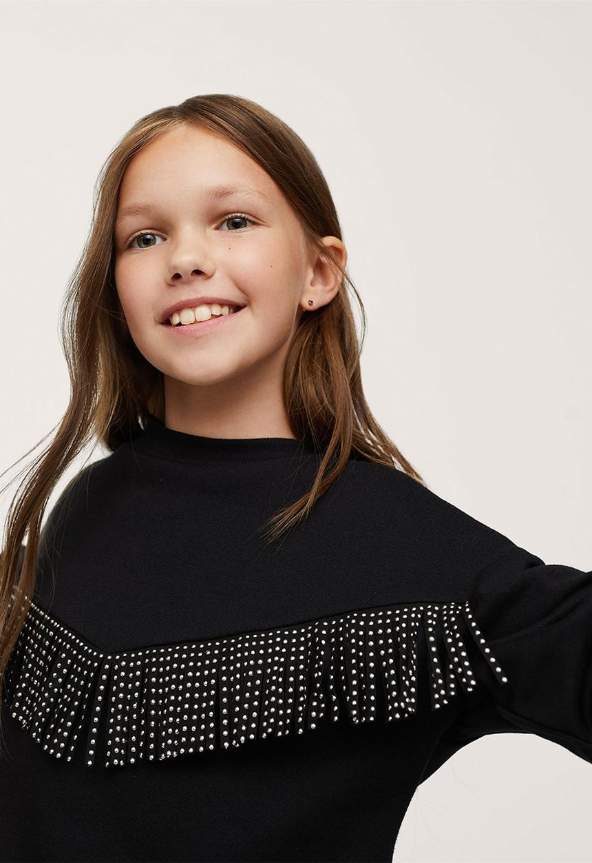MANGO - Sweatshirt fringe - black