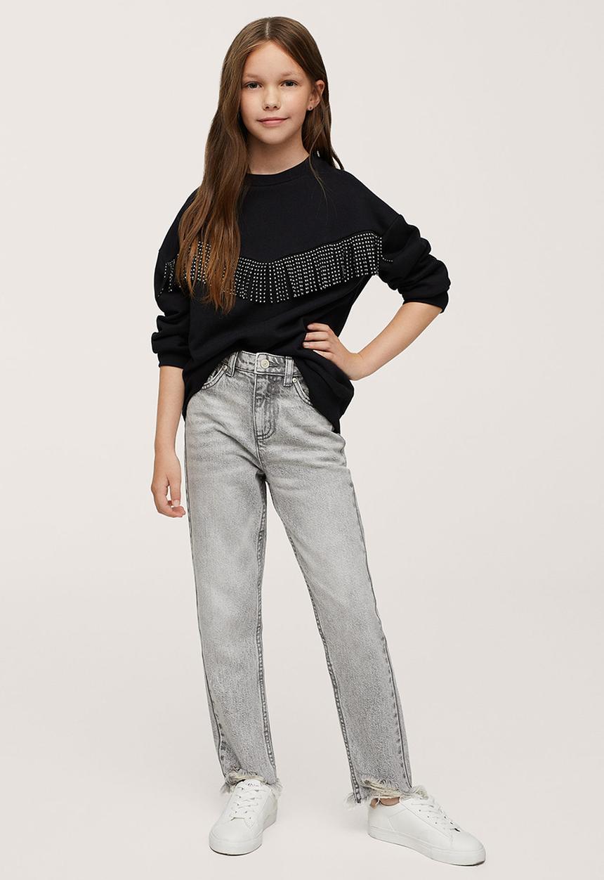 MANGO - Sweatshirt fringe - black
