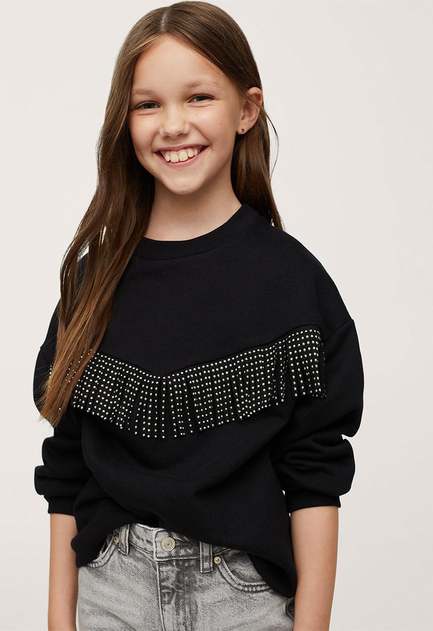 MANGO - Sweatshirt fringe - black