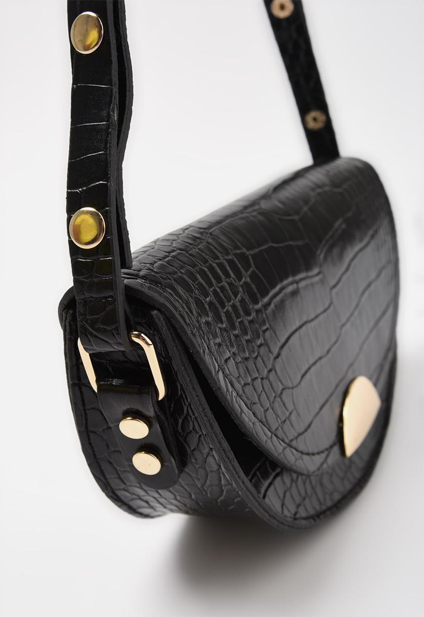 Trendyol - Faux croc bag - black