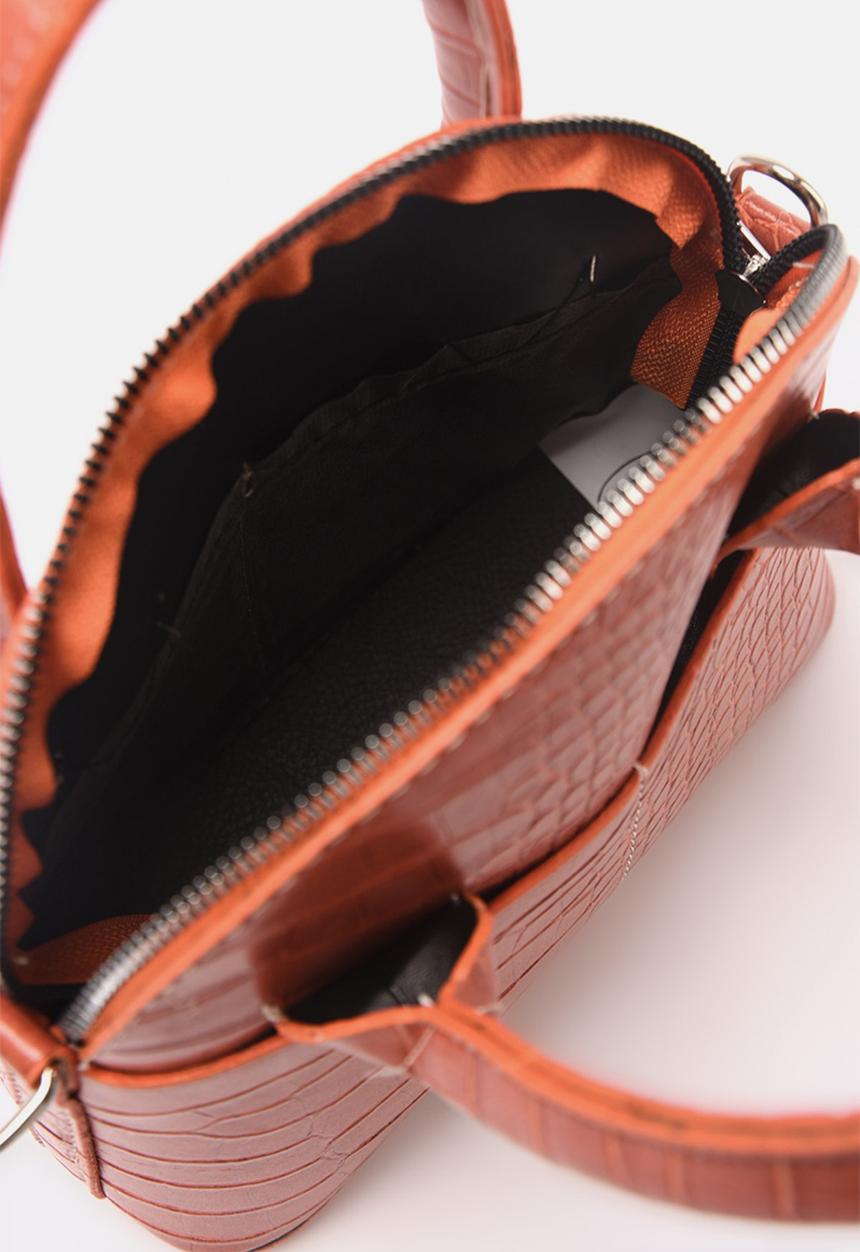 Trendyol - Faux croc top handle bag - pink
