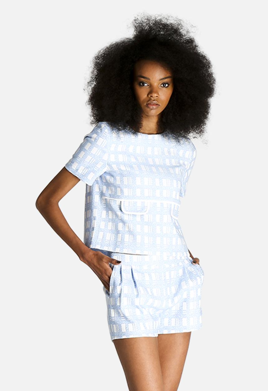 Dahlia - Textured Check Top