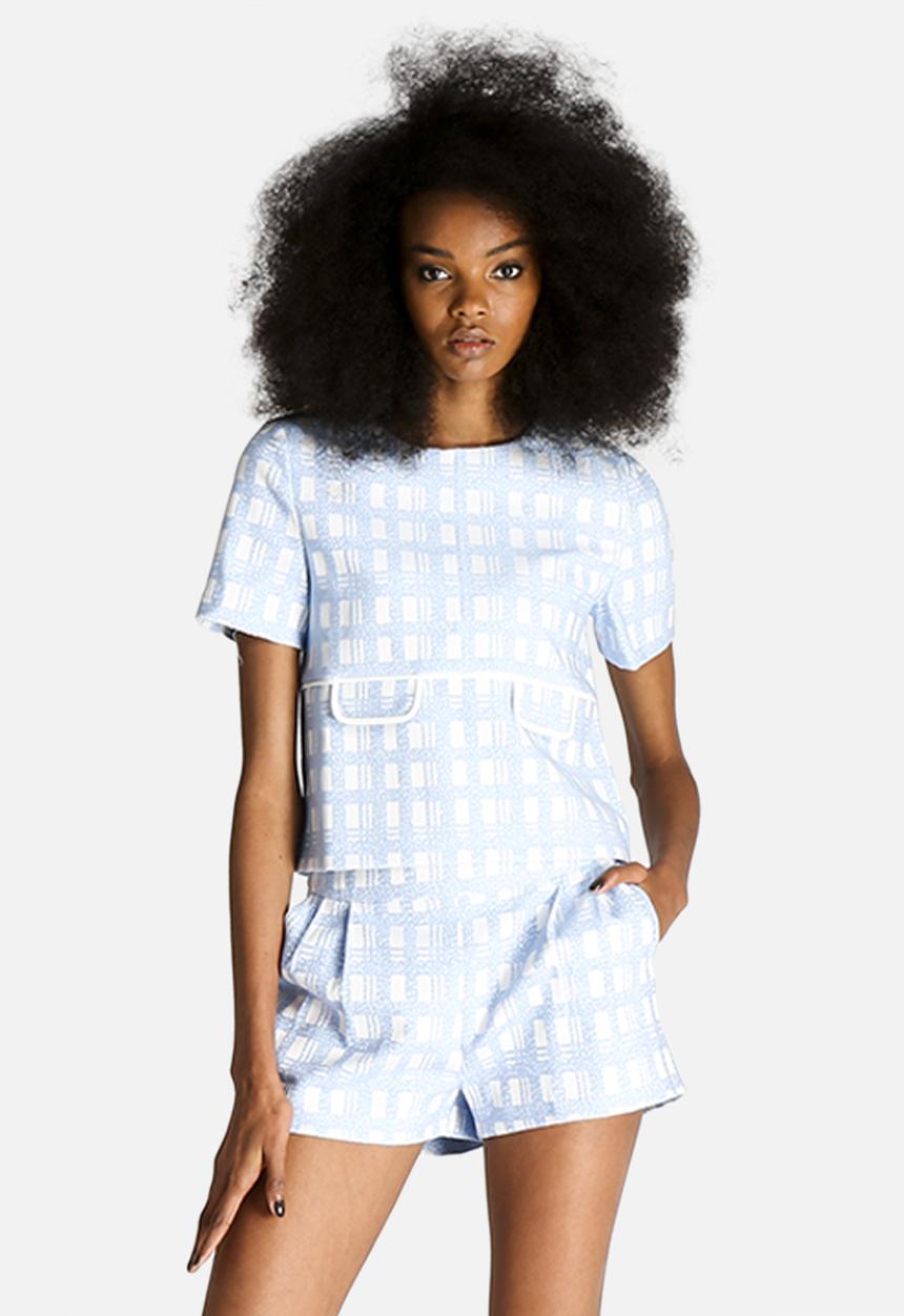 Dahlia - Textured Check Top