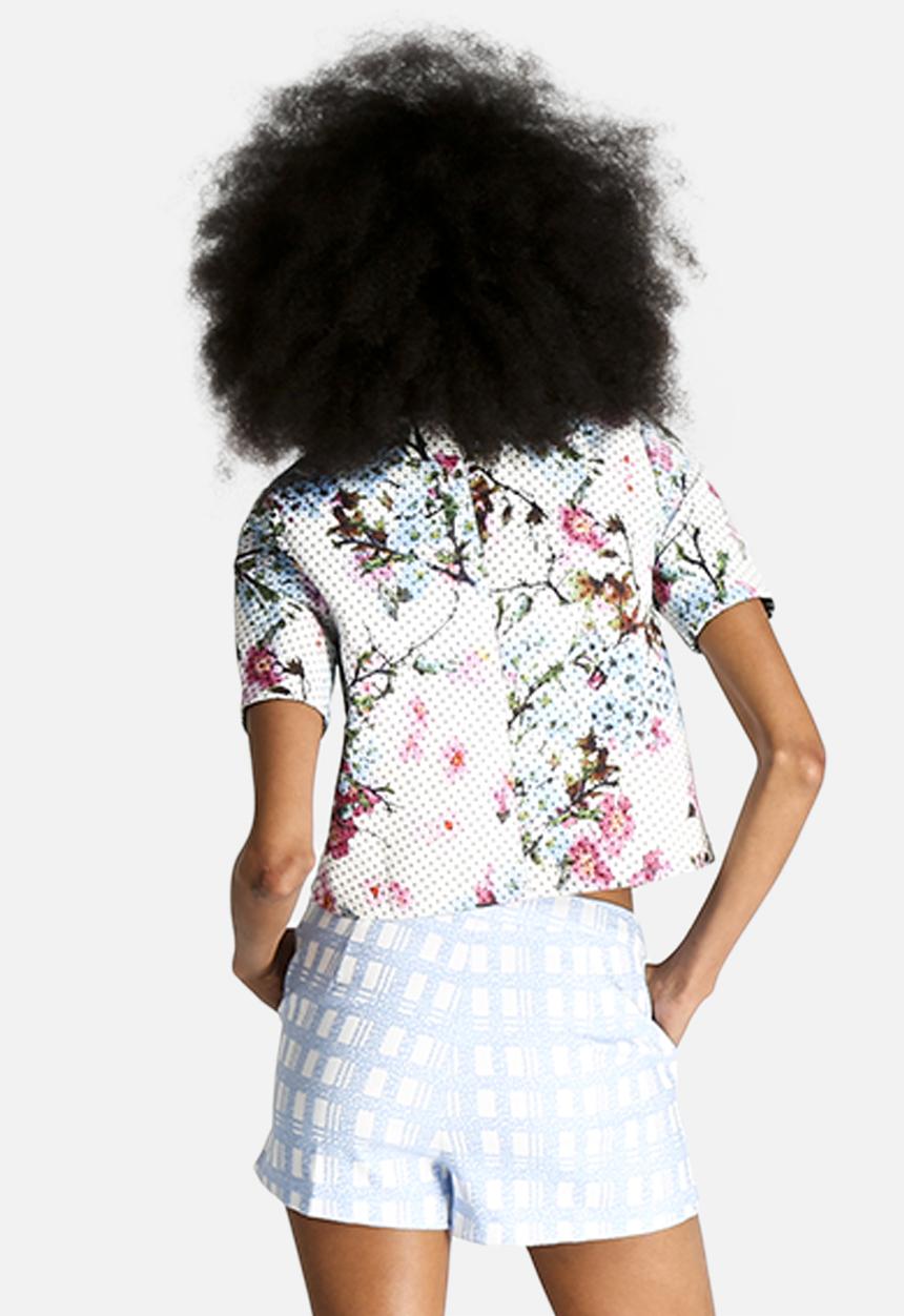 Dahlia - Spot and Flower Boxy Top