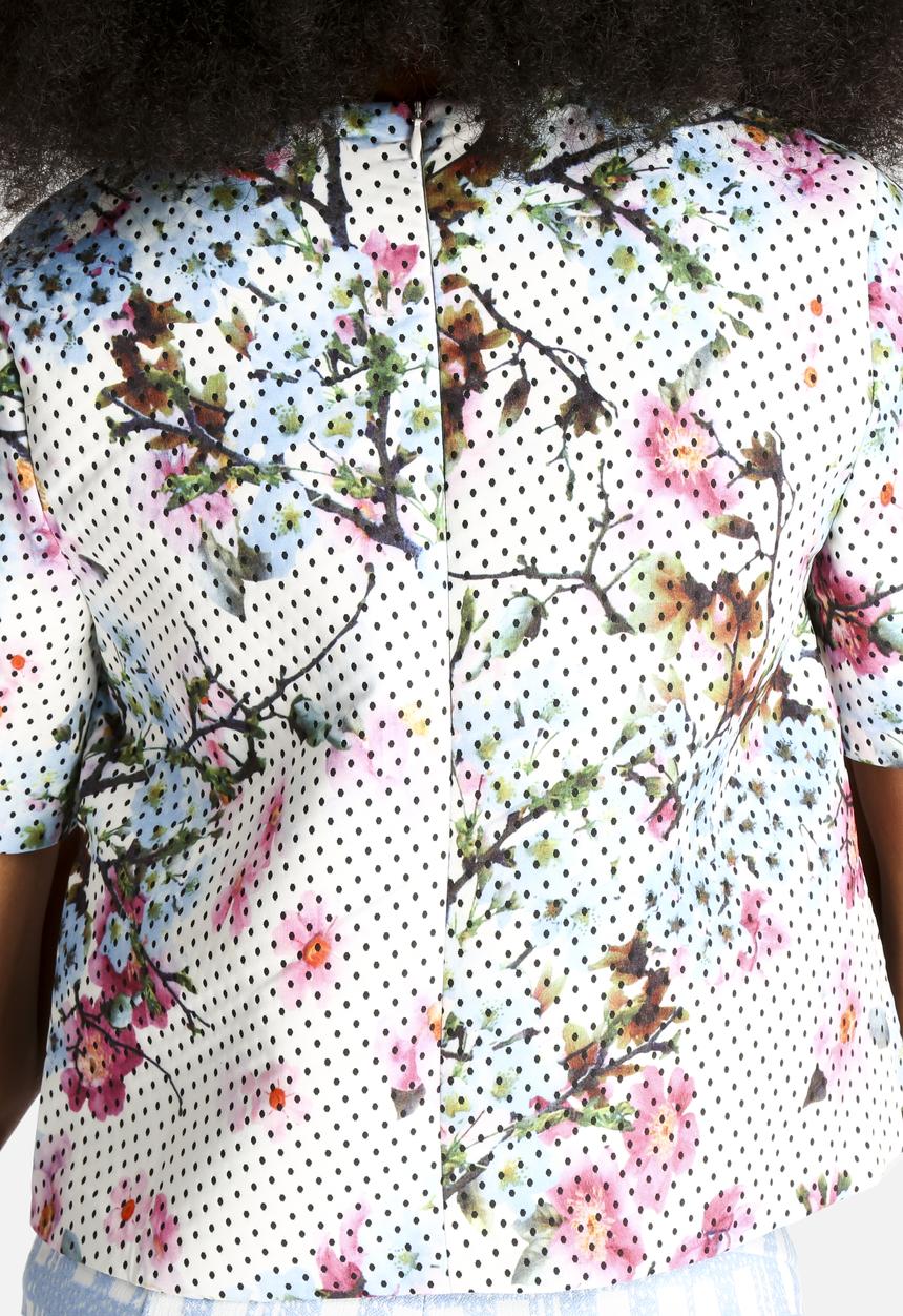 Dahlia - Spot and Flower Boxy Top