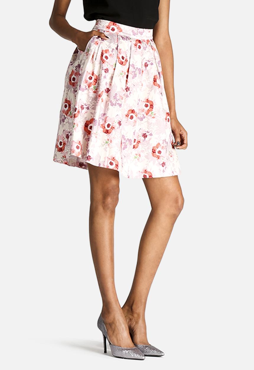 Dahlia - Floral Skirt with Zip Back Detail