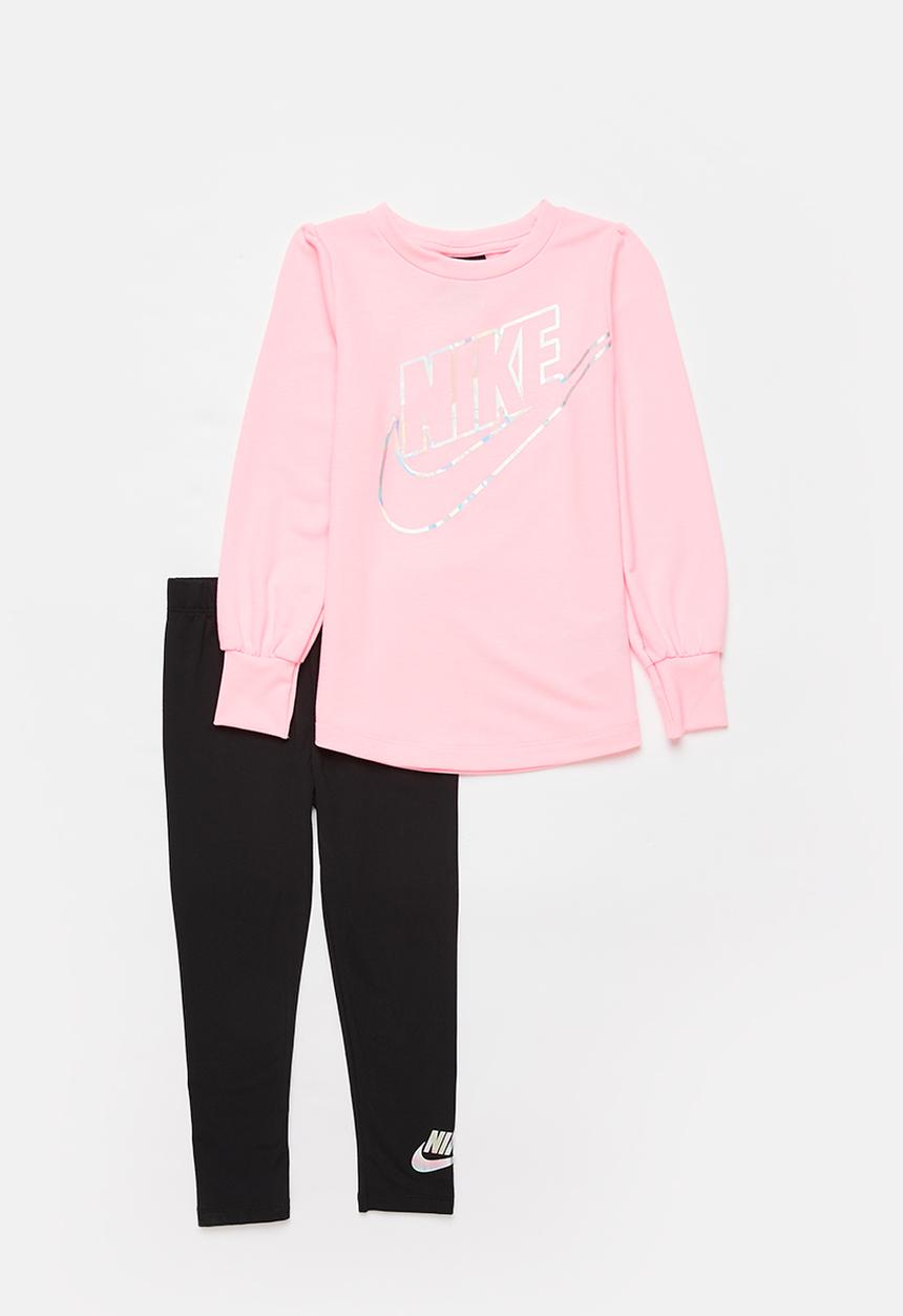 Nike - Nkg sportswear fleece legging set - black & pink