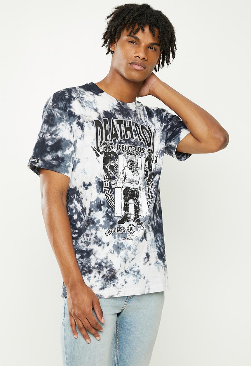 Crooks & Castle - Death row/crooks angels tie dye tee - black