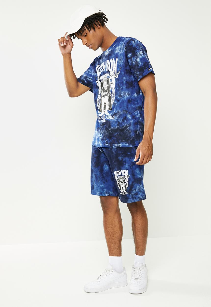 Crooks & Castle - Death row/crooks angels tie dye tee - mid-blue