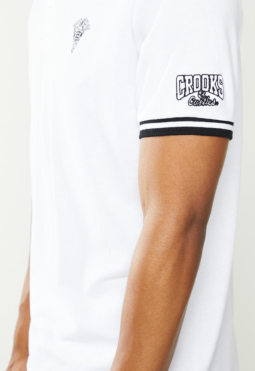 Crooks & Castle - Knit short sleeve polo - white
