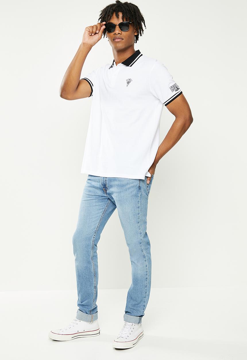 Crooks & Castle - Knit short sleeve polo - white