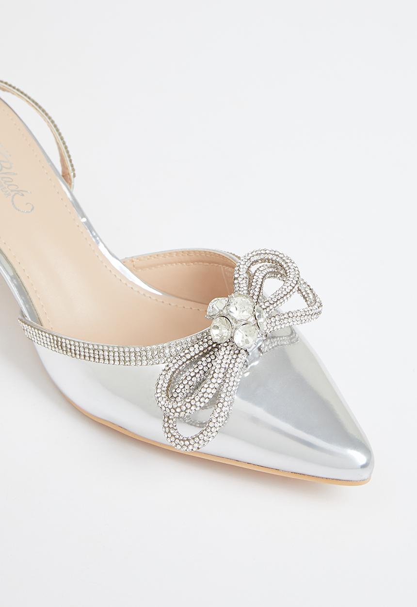 Miss Black - Pinafore1 heel - silver