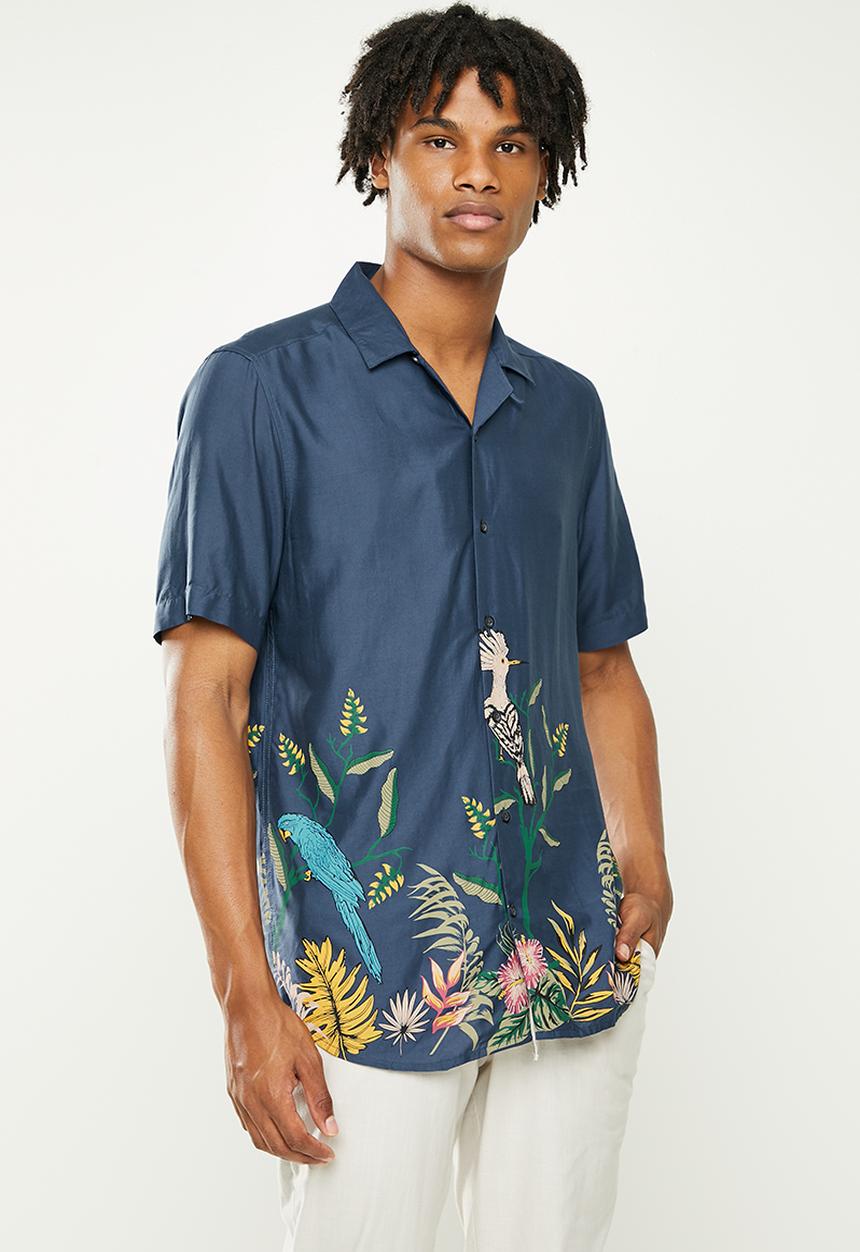 Only & Sons - Onsarthur placement aop shirt dress - black