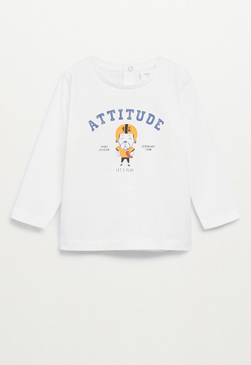 MANGO - T-shirt attitude - white