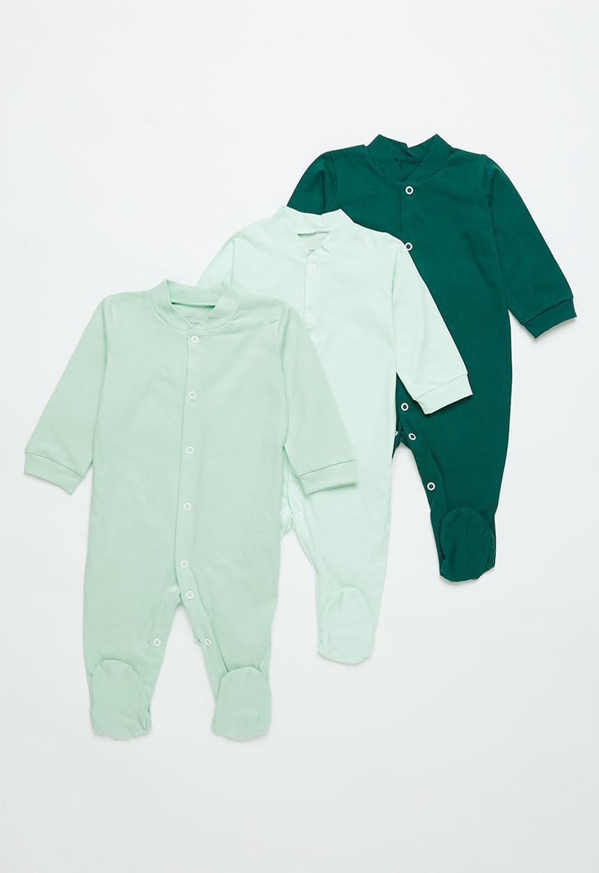 Pop Candy - 3 pack sleepsuit - dark green/mint aqua