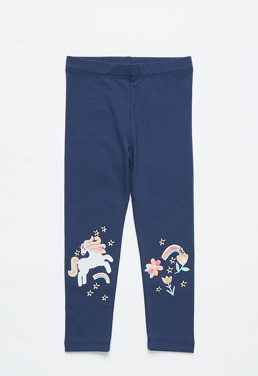 Pop Candy - Girls unicorn legging - navy
