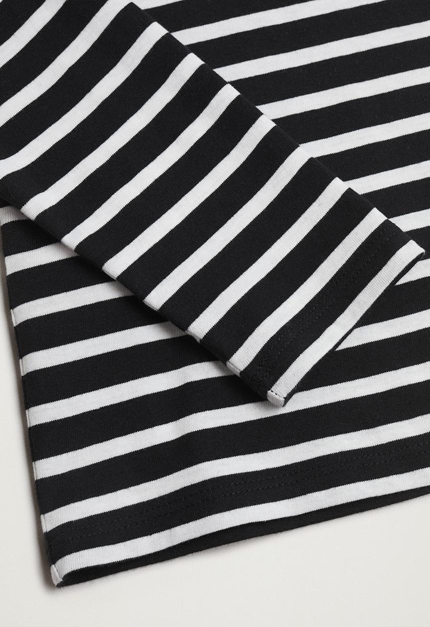 MANGO - T-shirt stripes - black