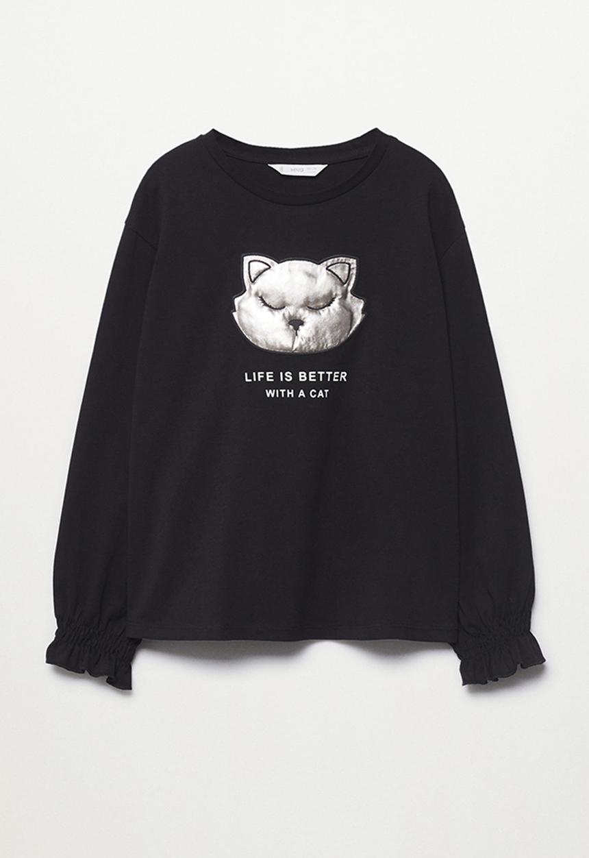 MANGO - T-shirt pillow - black