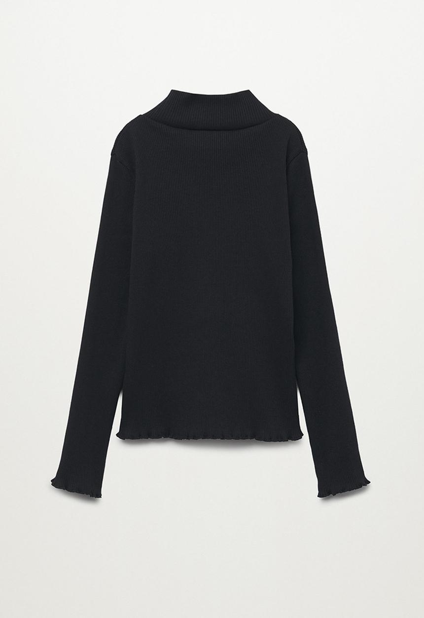 MANGO - T-shirt turborib - black