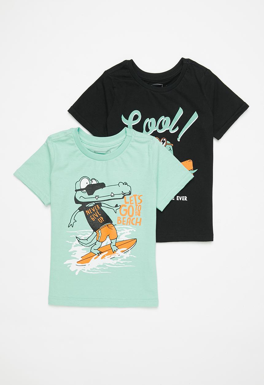 Pop Candy - 2 Pack graphic T-shirt - sage & charcoal