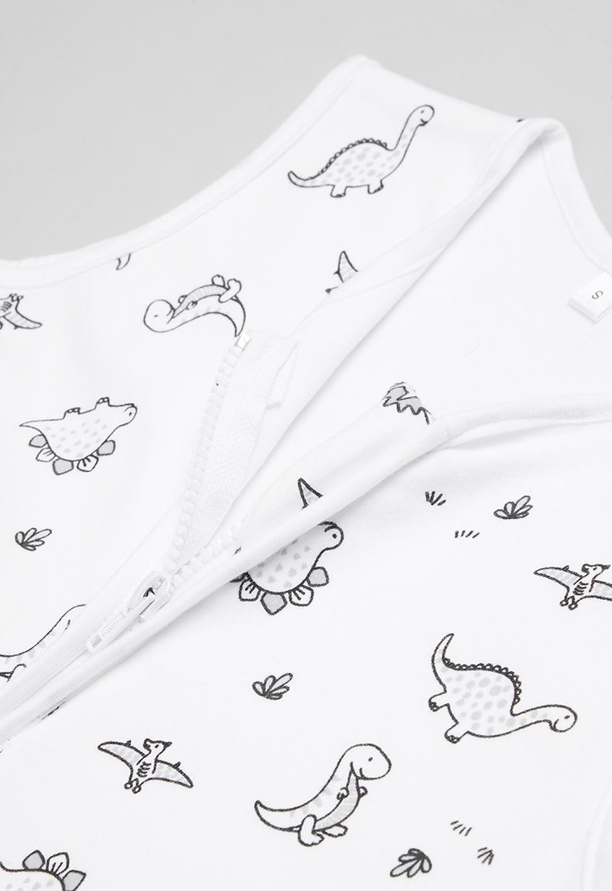 Babes and Kids Linen - Dino summer sleeping bag - black & white