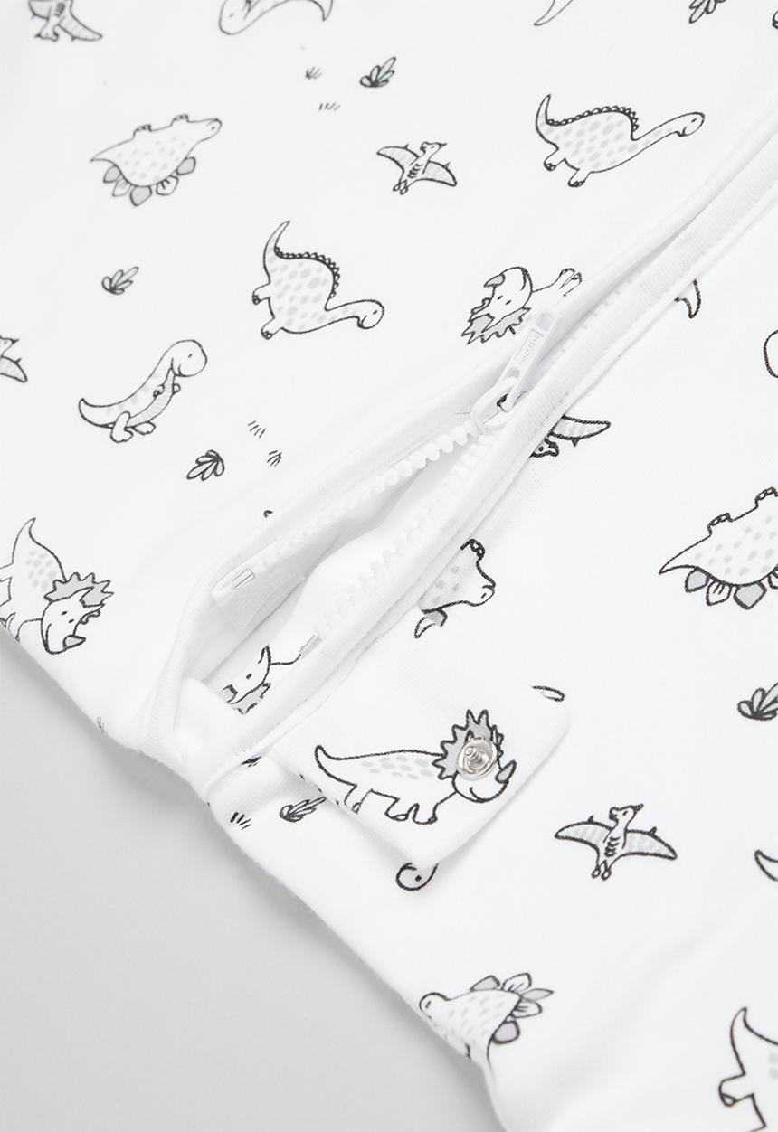 Babes and Kids Linen - Dino summer sleeping bag - black & white