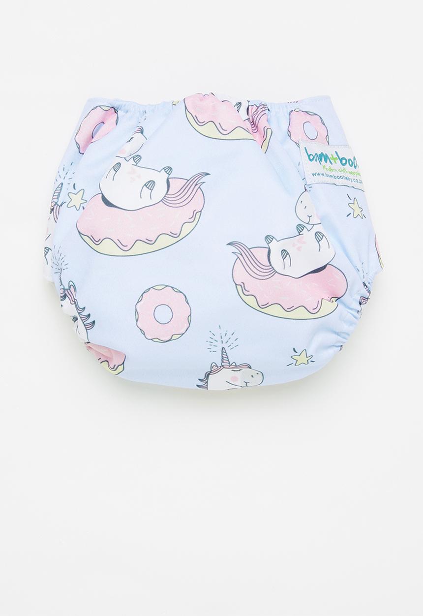 Bamboo Baby - Newborn all in one nappy - unicorn print 