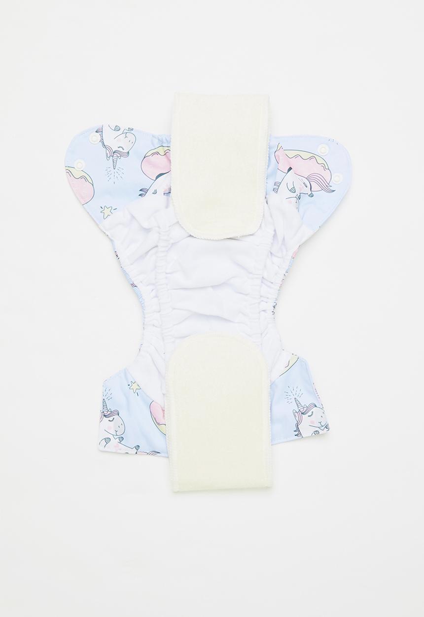 Bamboo Baby - Newborn all in one nappy - unicorn print 