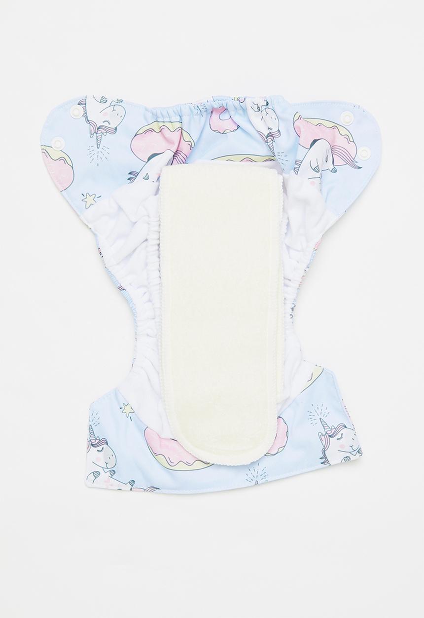 Bamboo Baby - Newborn all in one nappy - unicorn print 