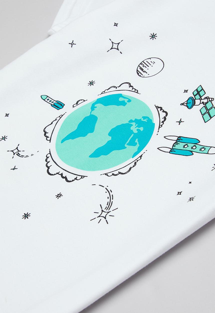 Superbalist - Boys nasa tee & shorts pj set - white & green