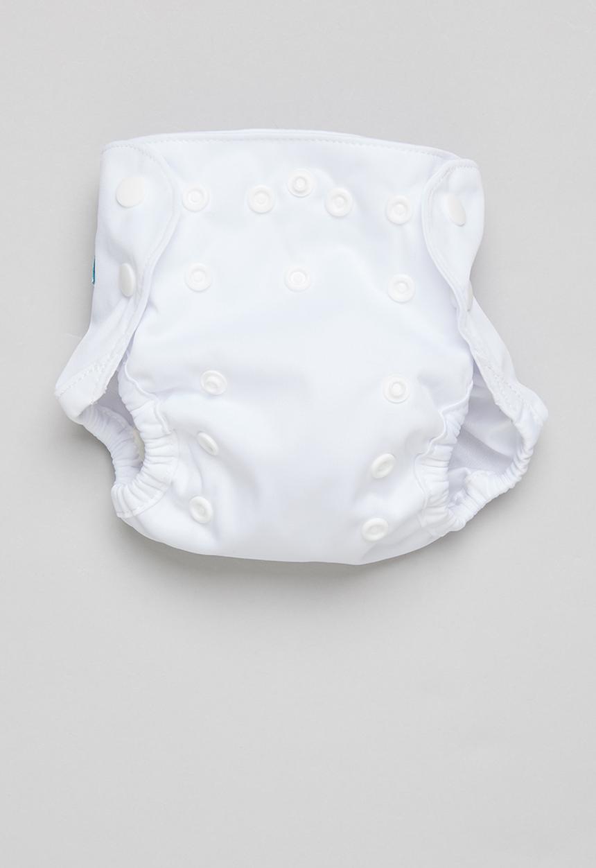 Bamboo Baby - Newborn waterproof cover - snap waist - white
