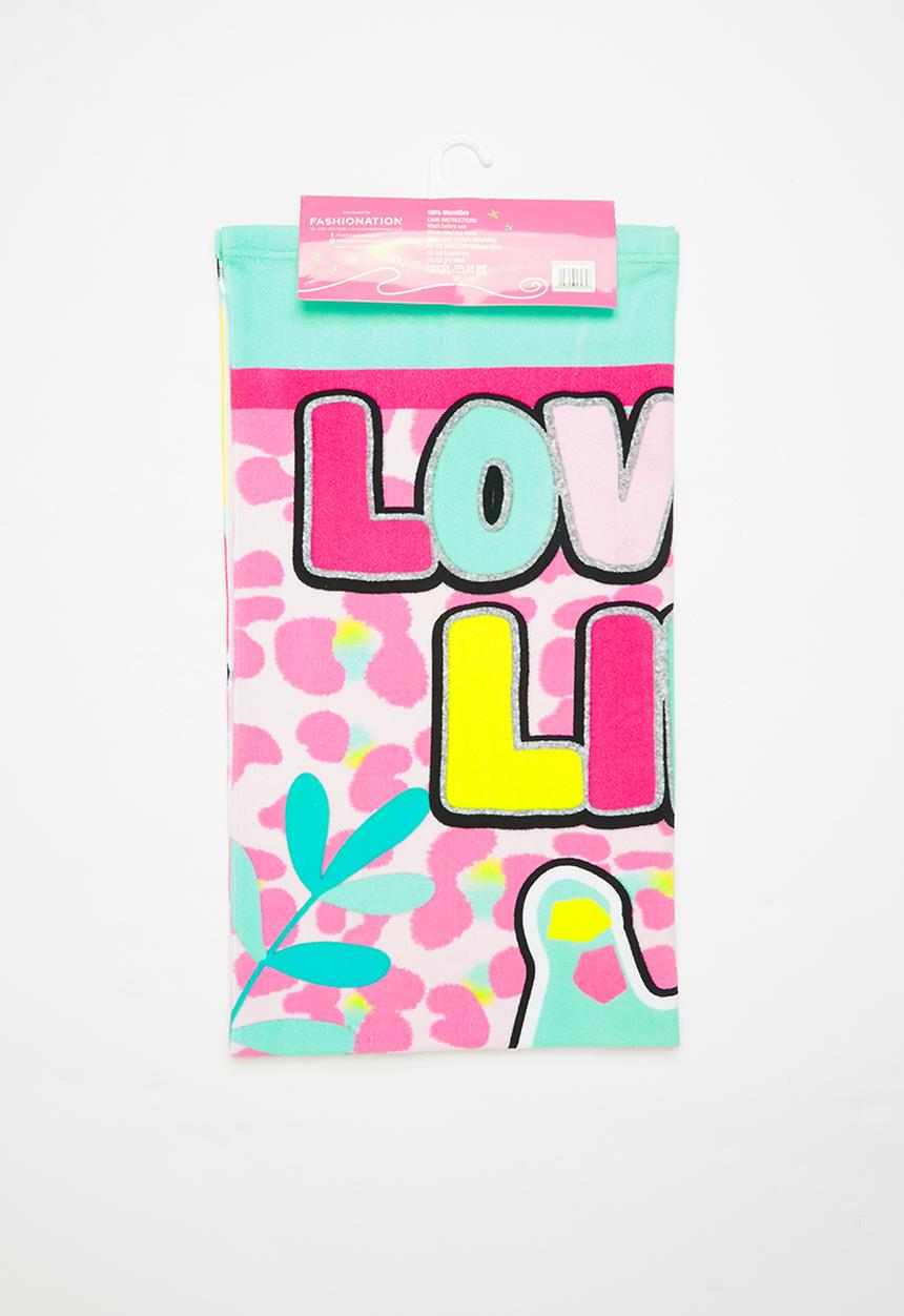 Character Group - Wild child beach towel - pink