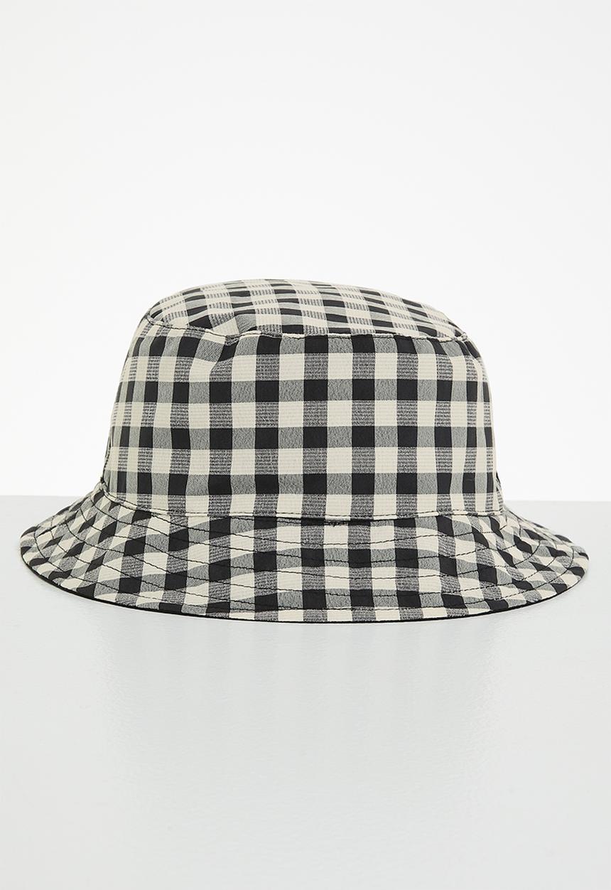 Me&B - Reversable bucket hat with large ties - black ginham