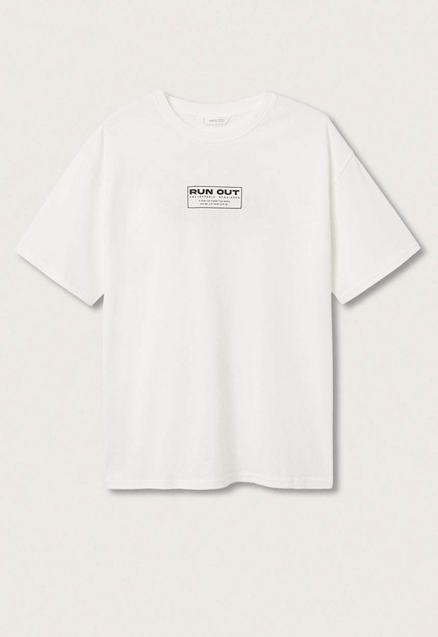 MANGO - T-shirt run - off white 