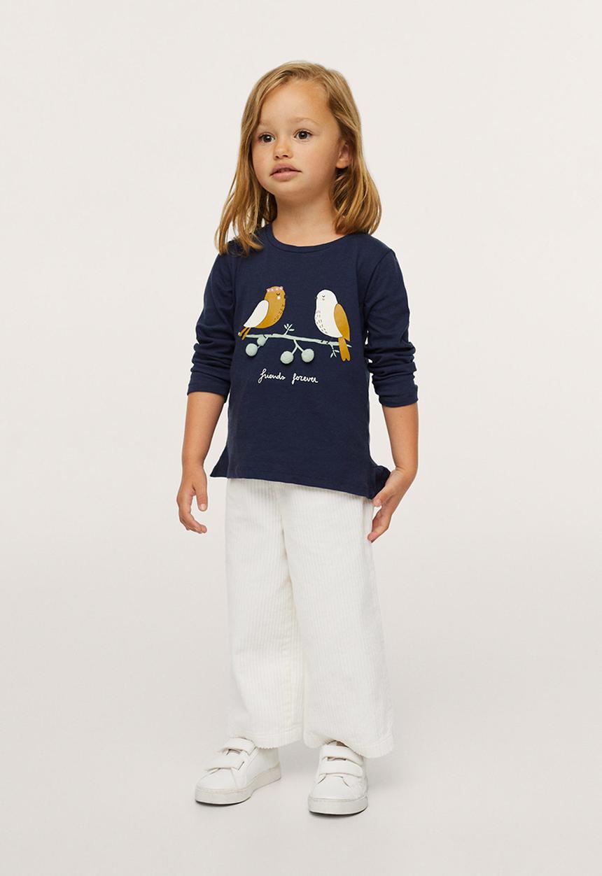 MANGO - T-shirt birdy - navy