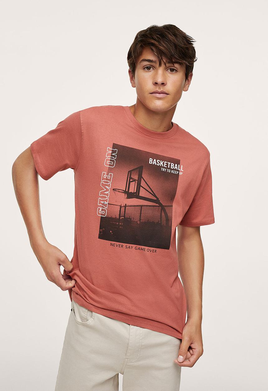 MANGO - T-shirt basket - red