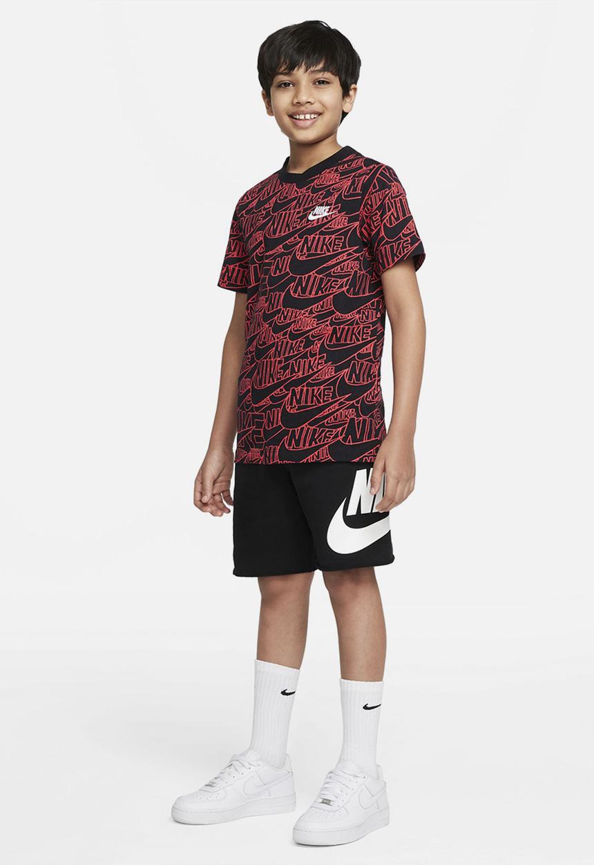 Nike - B nsw tee kids aop - black & red