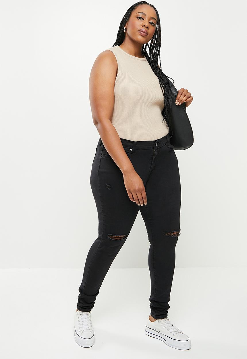 Levi’s® - Curvy super skinny over the edge sa -  black 
