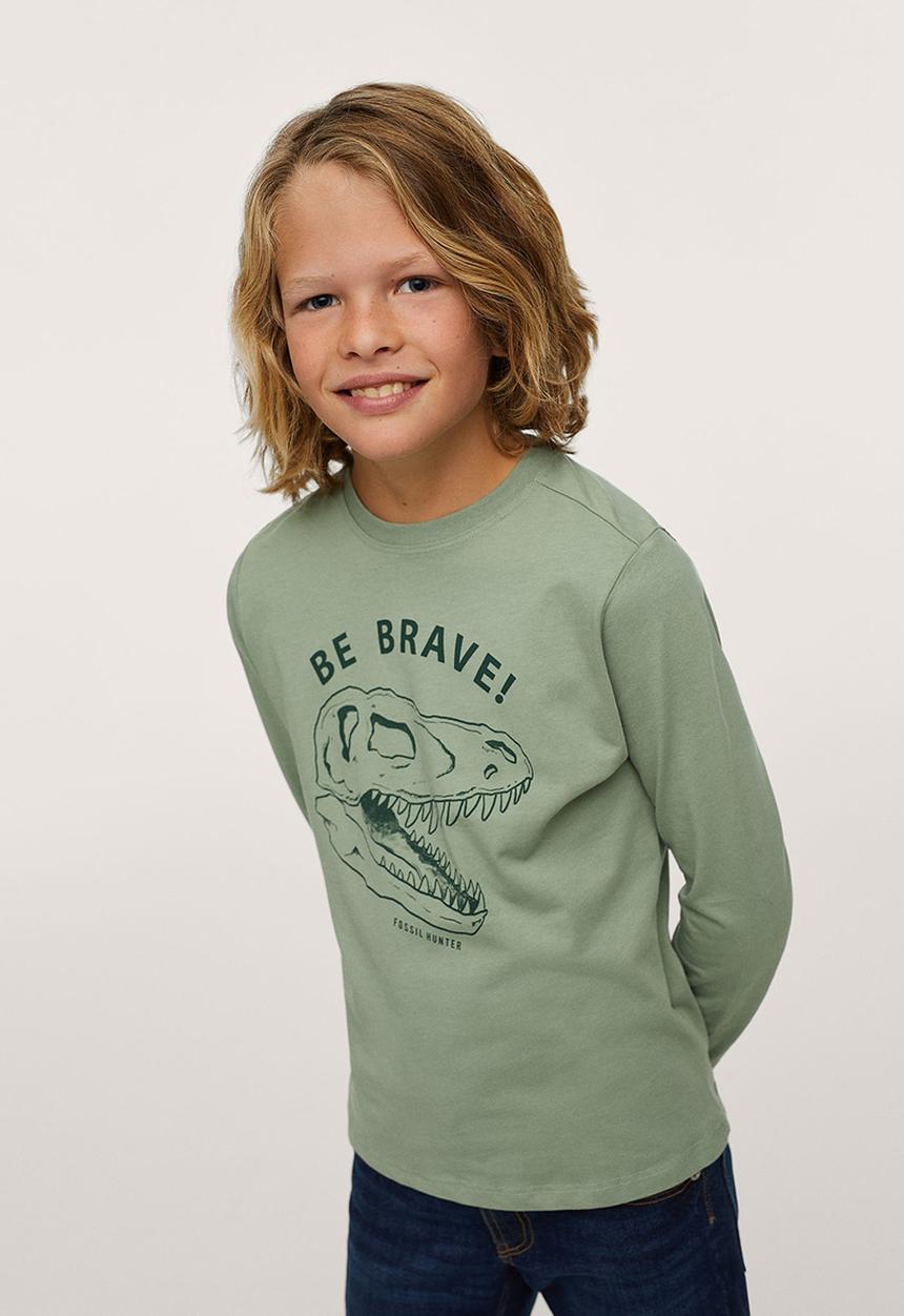 MANGO - T-shirt spencer - green