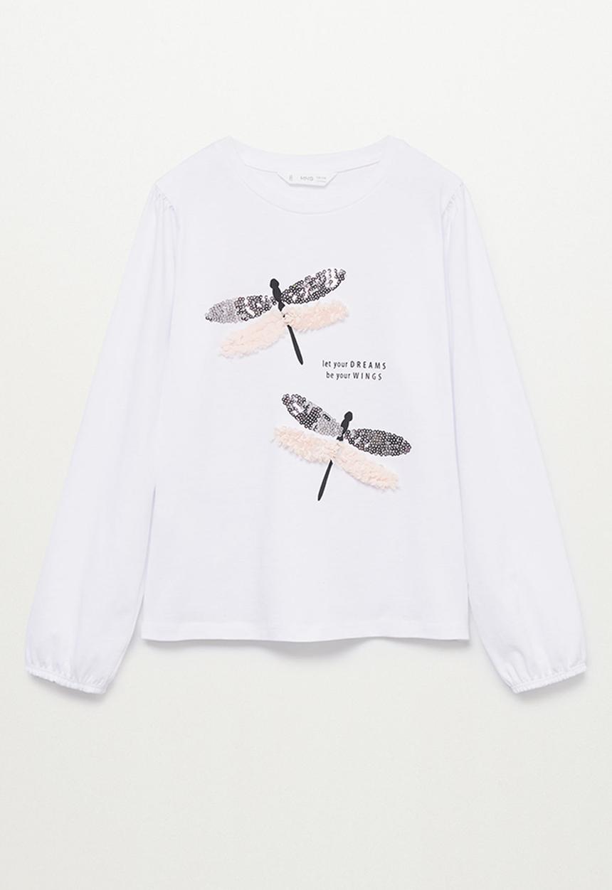 MANGO - T-shirt dragon - white
